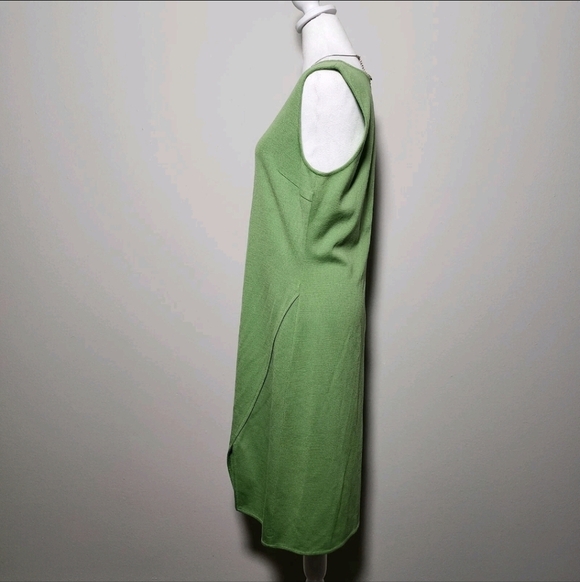 NWT ST. JOHN Bamboo Green Timeless Classy Office Siren Wool Dress MSRP $795 - Picture 6 of 14